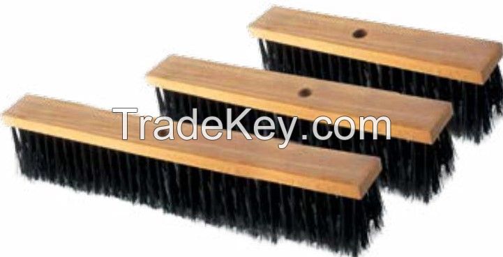 Broom ,brush ,stick wood metaland chrome 