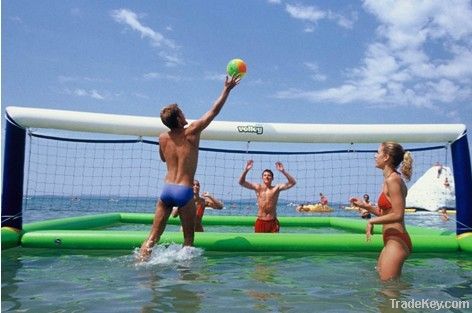 floating inflatable water volleyball field