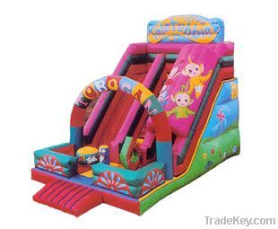 high quality inflatable slide with two lanes for commercial use