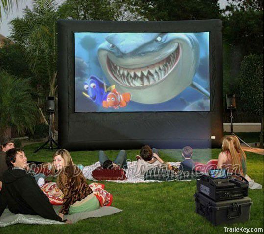 Inflatable advertising for movie screen