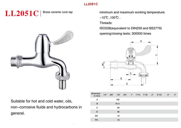 brass ceramic core tap