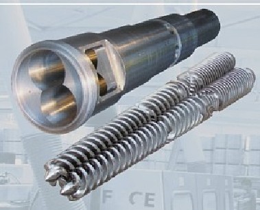 Conical twin screw and barrel