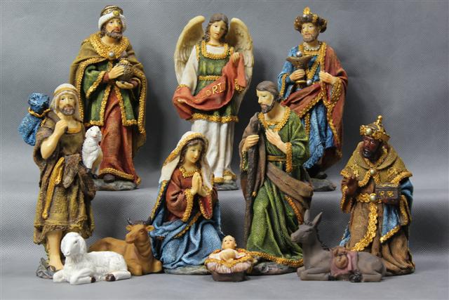 Polyresin Ceramic Porcelain Nativity Set Holy Family