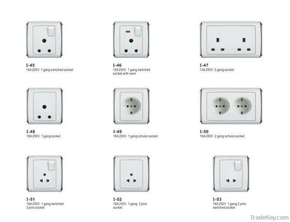 American/Germany/European type electrical wall switches socket