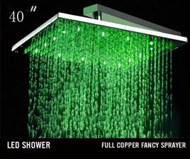 40" squre led rain shower
