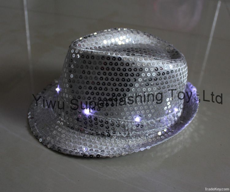Light up Sequin Fedora hat