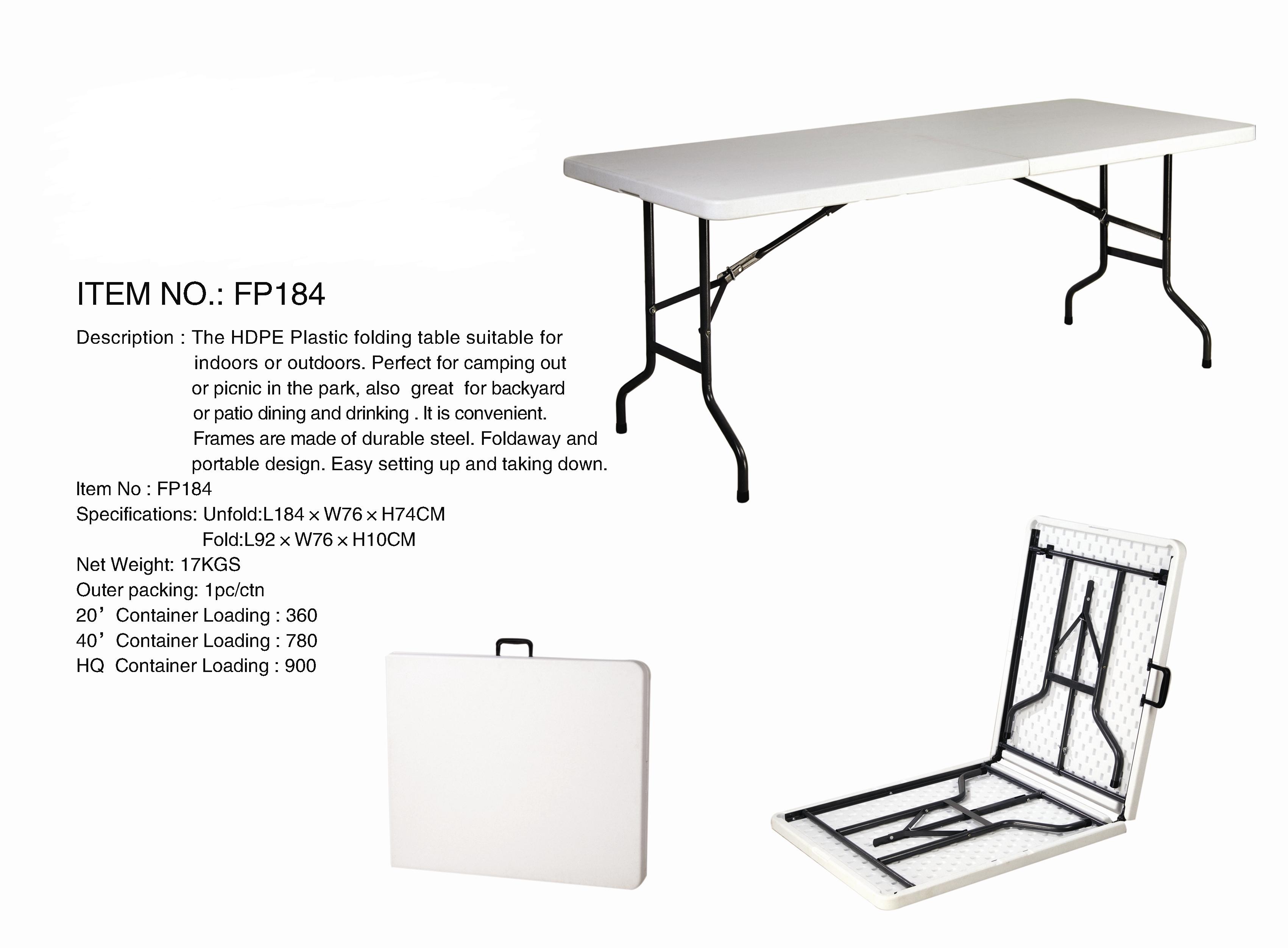 folding polyethylene table