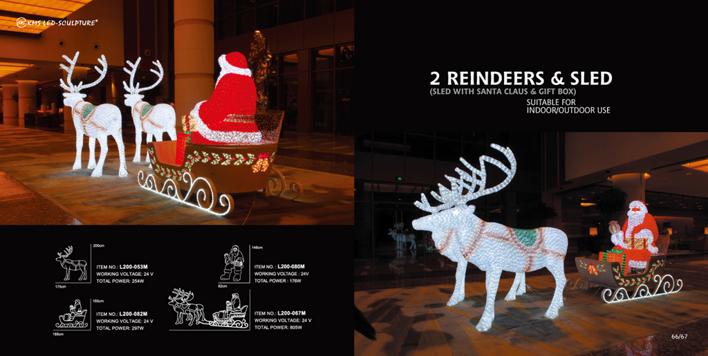 LED REINDEER AND SLED