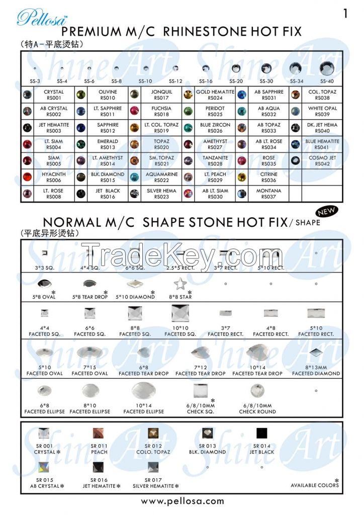 Premium Machine Cut Stone Hot Fix