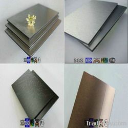 silver/golden brush finished aluminum composite panel