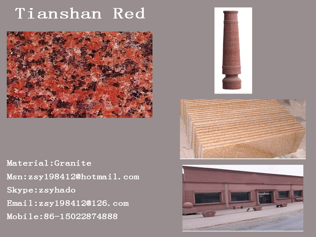 tianshan red   China red Chinese Granite  tile slab polished flam