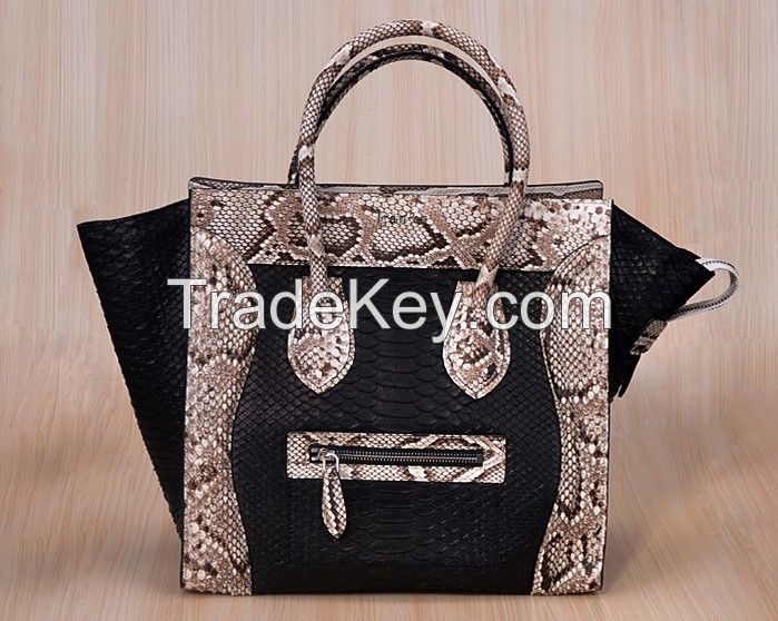 Python Tote Handbag Black/Natural 2P5010WB