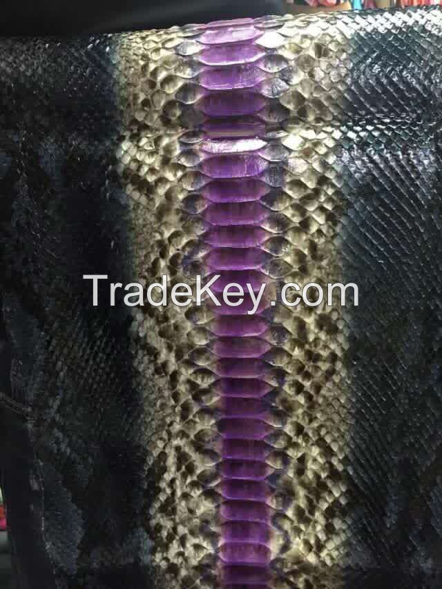 Customize Wholesale Genuine Python Snakeskin Hide Hand Painting Designs