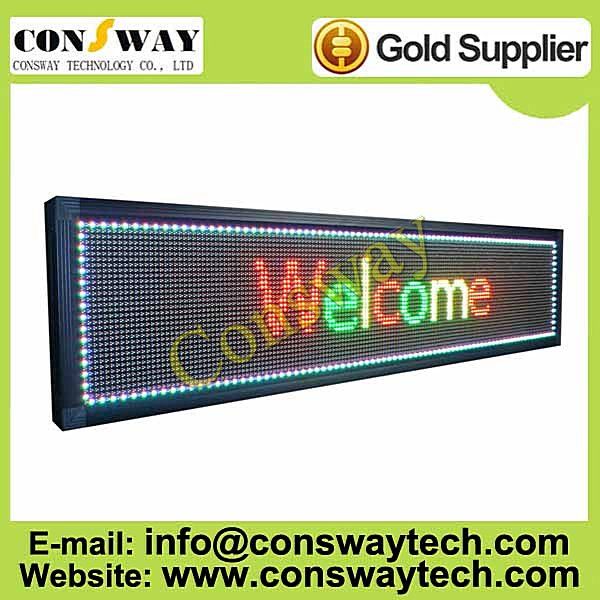 CE approved led advertising display with RGB full color and size 168cm(W)*40cm(H)*7cm(D)