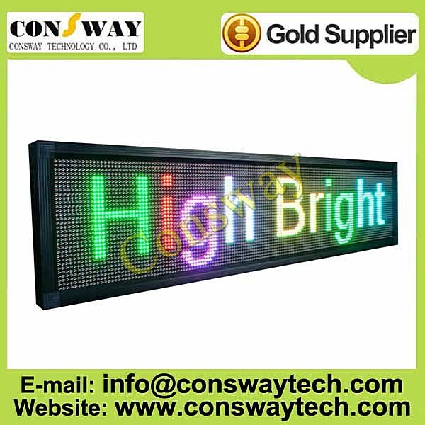 CE approved led advertising display with RGB full color and size 168cm(W)*40cm(H)*7cm(D)