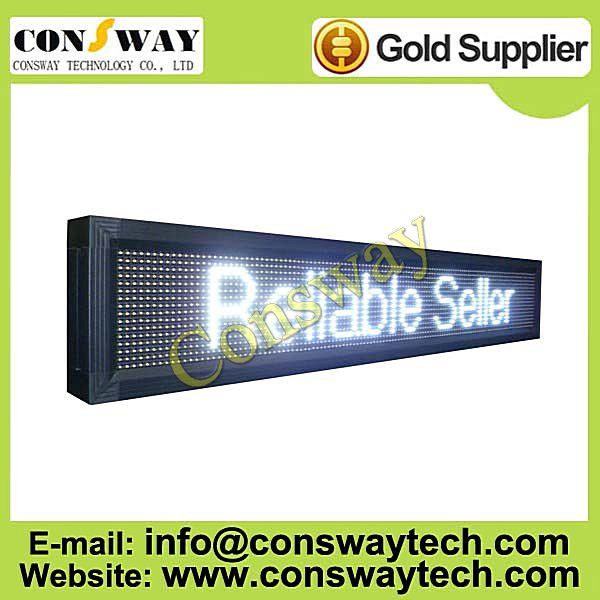 CE approved outdoor advertising led display screen with white color and size 136cm(W)*24cm(H)*7cm(D)