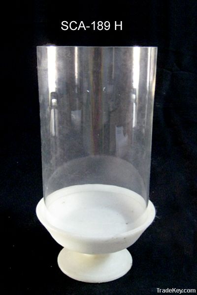 Marble White Hurricane Lamp