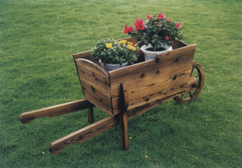 WOODEN CART PLANTER