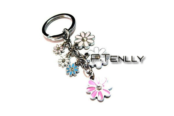 alloy flower shaped key chain