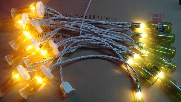 Corona Party String Lights, Miller bottle light string, Kona bottle string light