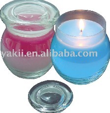 glass wax color change candle