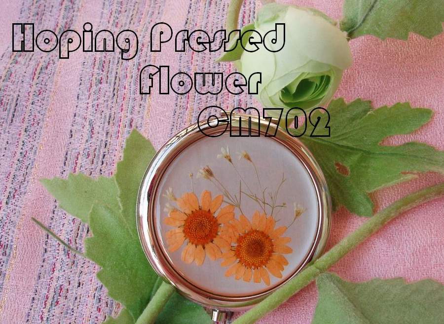 Pressed flower cosmetic mirror, fashion pocket mirror