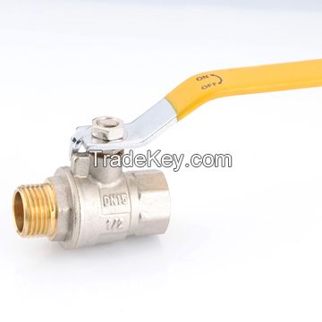 ZD1302brass gas valve with steel/aluminum handle