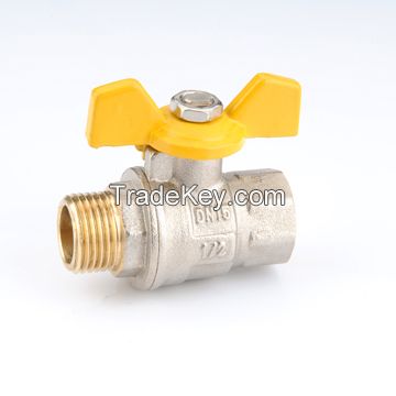 ZD1302brass gas valve with steel/aluminum handle