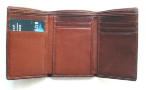Tan Leather Wallet Tri fold