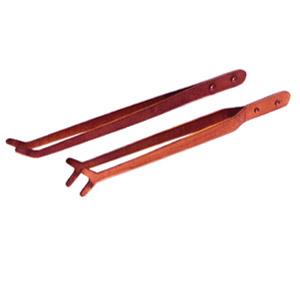 COPPER TONGS with curved tips