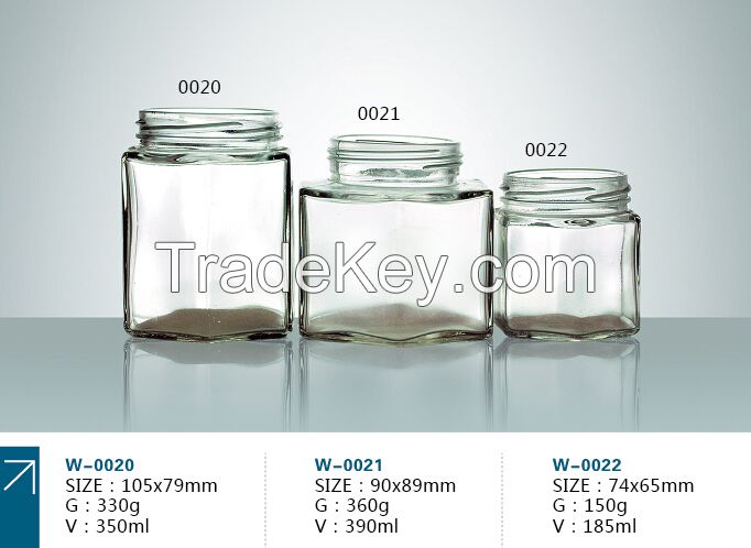 30ml, 45ml, 100ml, 190ml, 280ml, 380ml Hexagonal Glass Honey jar/food jars