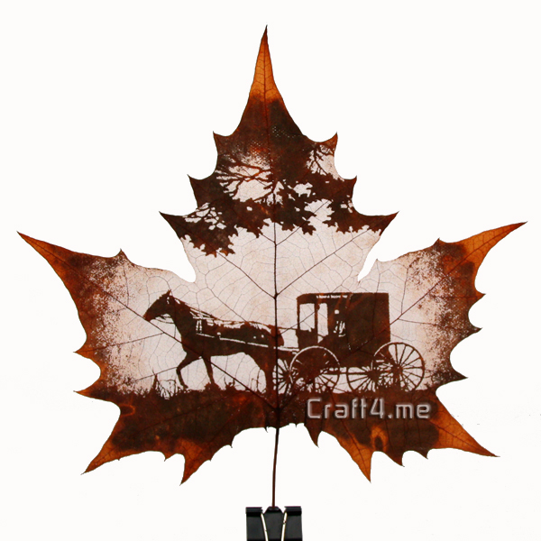 leaf carving art: amazing gift and craft