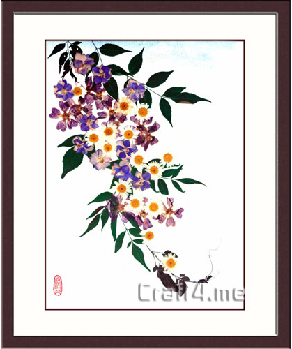 Framed pressed flower art and pressed flower merchandise