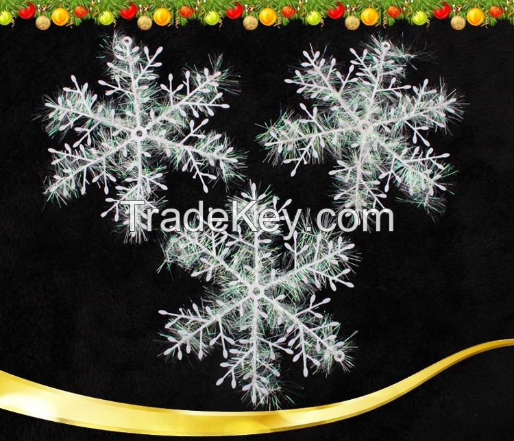 Christmas Secoration White Snow Snowflakes Bunch Hanging Ornaments Stereoscopic Snow for Christmas Tree Accessories