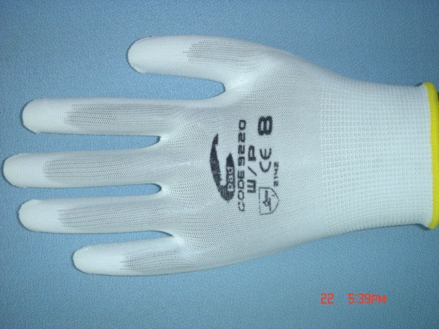 polyester/PU coated glove