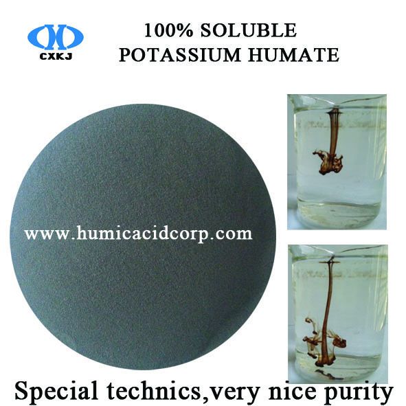 High Water Solubility Humic Acid Shiny Powder/Crystal/Flakes Potassium humate 