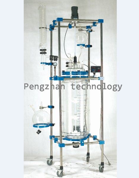 100L jacket glass reactor(GG17 glass, 316L SS, PTFE  sealing)