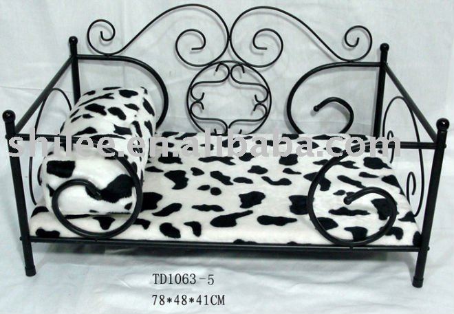 steel&amp;short plush pet bed/luxury pet cool cot