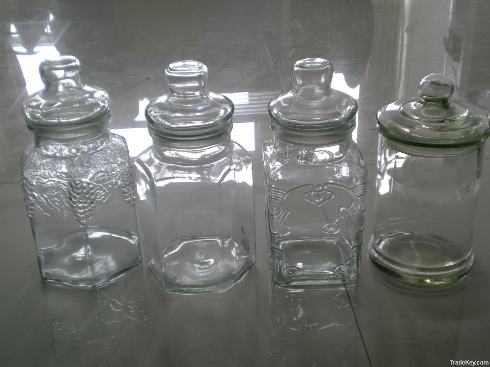 Glass storage jar