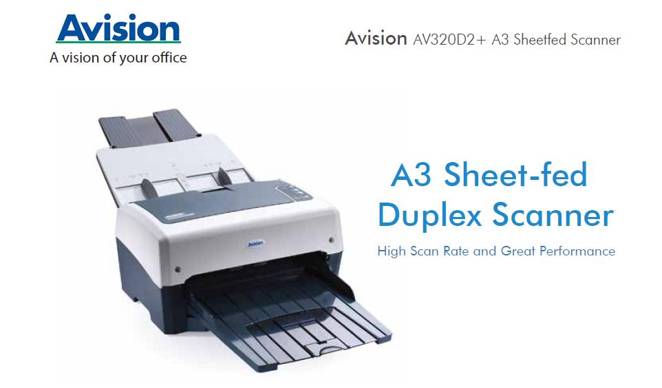 Avision AV320D2+ A3 Size Document Scanner