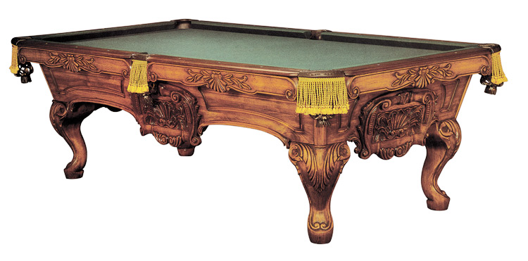 Elegant Carved Pool Table, Billiard