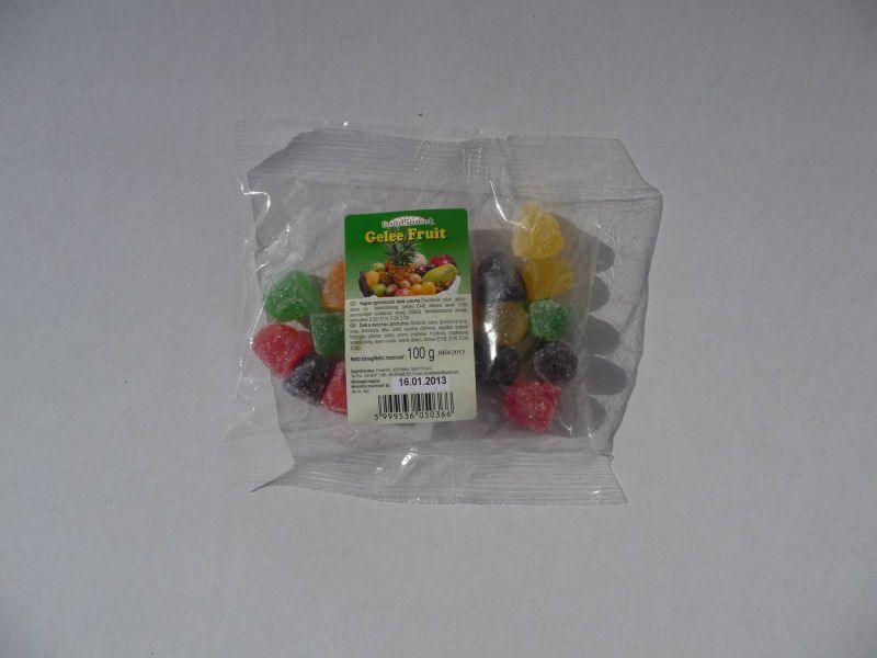 Fruit flavoured soft jelly candy : orange, lemon, kiwi, raspberry, grape