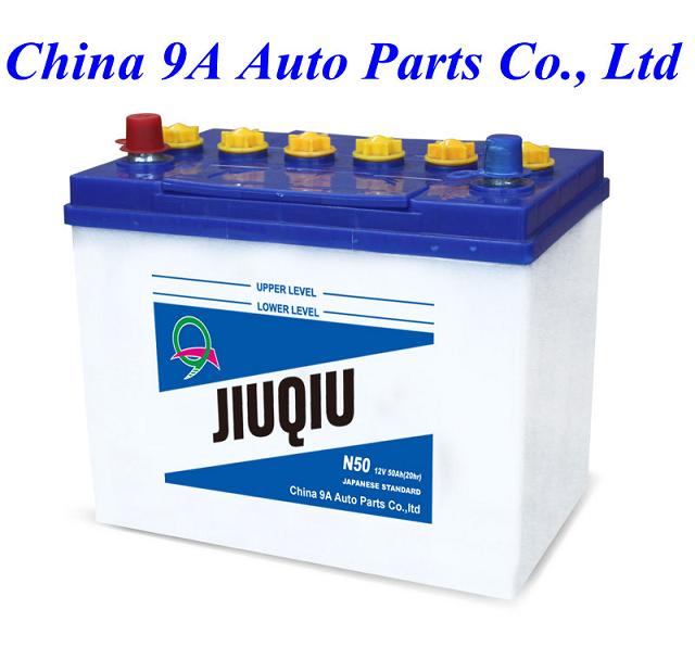 dry charged car battery  N50ZL(12 V 55AH)