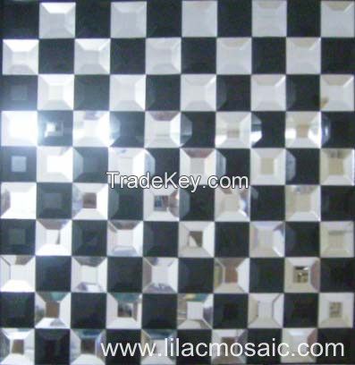 Silver Polished Beveled Mirror Glass mosaic ideal for bar, KTV, club a