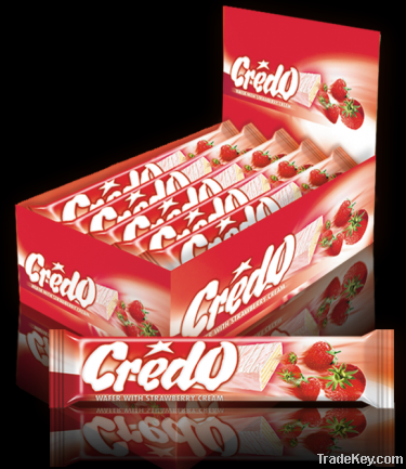Credo with strawberry cream and white couverture