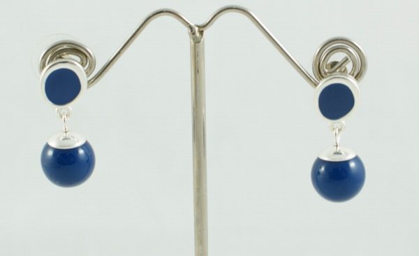 ENAMELED METAL WITH BALL POST EARRING