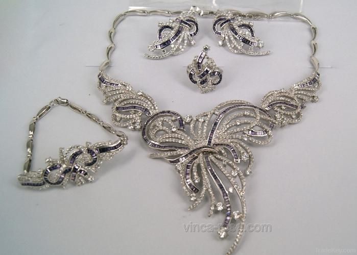 sterling silver jewelry set, necklace set