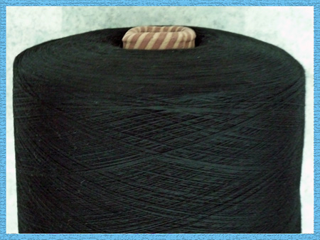 dark black polyester spun yarn