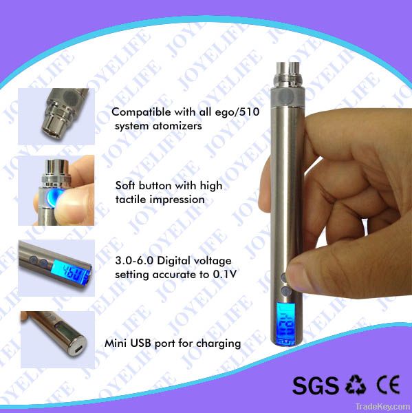 Variable voltage LCD eGo-V passthrough battery