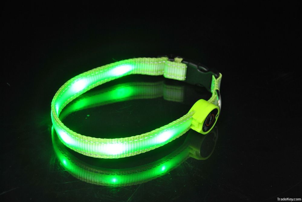 Nylon LED flashing dog collar
